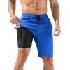 imageSILKWORLD Mens Swim Trunks with Compression Liner QuickDry 10quot Stretch Beach ShortsDeep Blue