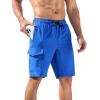 imageSILKWORLD Mens Swim Trunks with Compression Liner QuickDry 10quot Stretch Beach ShortsDeep Blue
