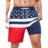 imageSILKWORLD Mens Swim Trunks Quick Dry Swimming Shorts with Compression Liner and Zipper Pockets7American Flag