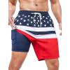 imageSILKWORLD Mens Swim Trunks Quick Dry Swimming Shorts with Compression Liner and Zipper Pockets7American Flag