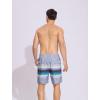 imageSILKWORLD 7 Inch Mens Swim Trunks with Compression Liner QuickDry Bathing Suit with Zipper PocketsGrey Blue Stripes