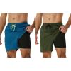imageSILKWORLD Mens Swim Trunks with Compression Liner Quick Dry Bathing Suit