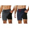 imageSILKWORLD Mens Swim Trunks with Compression Liner Quick Dry Beach Shorts Swimsuit
