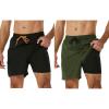 imageSILKWORLD Mens Swimming Trunks with Compression Liner