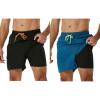 imageSILKWORLD Mens Swimming Trunks with Compression Liner Quick Dry Bathing Suit Shorts