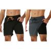 imageSILKWORLD Swim Trunks Men with Compression Liner Quick Dry Board Shorts