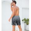 imageSILKWORLD Mens Swim Trunks 2 in 1 Quick Dry Bathing Suit with Compression Liner Beach Shorts with Zipper PocketsBlack Gray Coconut Tree