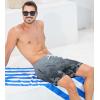 imageSILKWORLD Mens Swim Trunks 2 in 1 Quick Dry Bathing Suit with Compression Liner Beach Shorts with Zipper PocketsBlack Gray Coconut Tree