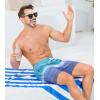 imageSILKWORLD Mens Swim Trunks 2 in 1 Quick Dry Bathing Suit with Compression Liner Beach Shorts with Zipper PocketsGray Lake Green Gradient