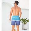 imageSILKWORLD Mens Swim Trunks 2 in 1 Quick Dry Bathing Suit with Compression Liner Beach Shorts with Zipper PocketsGray Lake Green Gradient