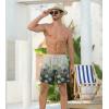 imageSILKWORLD Mens Swim Trunks 2 in 1 Quick Dry Bathing Suit with Compression Liner Beach Shorts with Zipper PocketsKhaki Coconut Tree