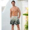 imageSILKWORLD Mens Swim Trunks 2 in 1 Quick Dry Bathing Suit with Compression Liner Beach Shorts with Zipper PocketsKhaki Coconut Tree
