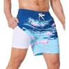 imageSILKWORLD Mens Swim Trunks 2 in 1 Quick Dry Bathing Suit with Compression Liner Beach Shorts with Zipper PocketsFirebird