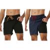 imageSILKWORLD Mens Swimming Trunks with Compression Liner QuickDry Swim Shorts