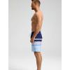 imageSILKWORLD Mens Swim Trunks Quick Dry Compression Liner 2 in 1 Shorts Men SwimsuitNavy White Stripes
