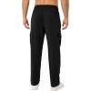 imageSILKWORLD Mens Cargo Sweatpants Casual Joggers Open Bottom Sweat Pant Baggy Cotton Athletic Pants with Zipper PocketsBlack