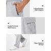 imageSILKWORLD Mens Cargo Sweatpants Casual Joggers Open Bottom Sweat Pant Baggy Cotton Athletic Pants with Zipper PocketsLight Grey