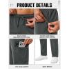 imageSILKWORLD Mens Sweatpants Cargo Pants Open Bottom Casual Athletic Gym Lounge Joggers with Zipper PocketsDark Grey