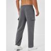 imageSILKWORLD Mens Sweatpants Cargo Pants Open Bottom Casual Athletic Gym Lounge Joggers with Zipper PocketsDark Heather Grey
