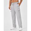 imageSILKWORLD Mens Sweatpants Cargo Pants Open Bottom Casual Athletic Gym Lounge Joggers with Zipper PocketsHeather Grey