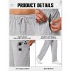 imageSILKWORLD Mens Sweatpants Cargo Pants Open Bottom Casual Athletic Gym Lounge Joggers with Zipper PocketsHeather Grey
