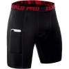 imageSILKWORLD Mens Compression Shorts Pockets Sports Running Tight