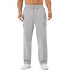 imageSILKWORLD Mens Sweatpants Cargo Pants Open Bottom Casual Athletic Gym Lounge Joggers with Zipper PocketsHeather Grey