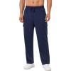 imageSILKWORLD Mens Sweatpants Cargo Pants Open Bottom Casual Athletic Gym Lounge Joggers with Zipper PocketsNavy