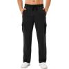 imageSILKWORLD Mens Cargo Sweatpants Casual Joggers Open Bottom Sweat Pant Baggy Cotton Athletic Pants with Zipper Pockets Black XXLarge
