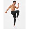 imageSILKWORLD Mens Sweatpants Tapered Athletic Joggers Workout Running Jogging Track Pants with Zipper PocketsBlack
