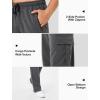 imageSILKWORLD Mens Sweatpants Cargo Pants Open Bottom Casual Athletic Gym Lounge Joggers with Zipper PocketsStyle Bdark Grey