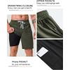 imageSILKWORLD Mens 2 Pack Athletic Running Workout Shorts 9quot Quick Dry Sports Gym Shorts with Zipper Pockets2pcsBlackarmy Green