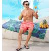imageSILKWORLD Mens Swim Trunks Quick Dry Beach Shorts with PocketsAnchorred Orange