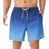 imageSILKWORLD Mens Swim Trunks Quick Dry Beach Shorts with PocketsBlue Gradient