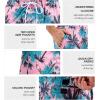 imageSILKWORLD Mens Swim Trunks Quick Dry Beach Shorts with PocketsCoconut Treepink