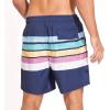 imageSILKWORLD Mens Swim Trunks Quick Dry Beach Shorts with PocketsColored Stripes