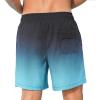 imageSILKWORLD Mens Swim Trunks Quick Dry Beach Shorts with PocketsLake Blue Gradient