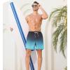 imageSILKWORLD Mens Swim Trunks Quick Dry Beach Shorts with PocketsLake Blue Gradient