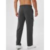 imageSILKWORLD Sweatpants for Men Zipper Cargo Pockets Joggers Open Bottom Casual Pants for Athletic Jogging Running WorkoutCharcoal Grey