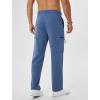 imageSILKWORLD Sweatpants for Men Zipper Cargo Pockets Joggers Open Bottom Casual Pants for Athletic Jogging Running WorkoutHaze Blue