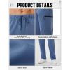 imageSILKWORLD Sweatpants for Men Zipper Cargo Pockets Joggers Open Bottom Casual Pants for Athletic Jogging Running WorkoutHaze Blue