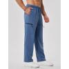 imageSILKWORLD Sweatpants for Men Zipper Cargo Pockets Joggers Open Bottom Casual Pants for Athletic Jogging Running WorkoutHaze Blue