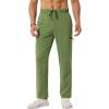 imageSILKWORLD Sweatpants for Men Zipper Cargo Pockets Joggers Open Bottom Casual Pants for Athletic Jogging Running WorkoutOlive Green