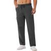 imageSILKWORLD Sweatpants for Men Zipper Cargo Pockets Joggers Open Bottom Casual Pants for Athletic Jogging Running WorkoutCharcoal Grey