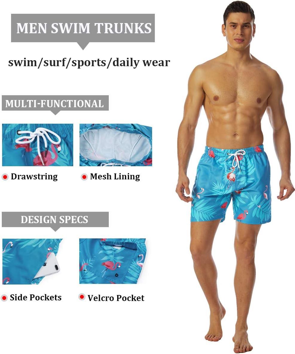 imageSILKWORLD Mens Swim Trunks Quick Dry Shorts with PocketsDpineappleBlue