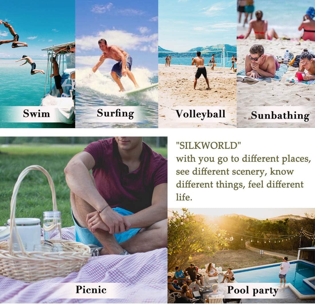 imageSILKWORLD Mens Swim Trunks Quick Dry Shorts with PocketsDpineappleBlue