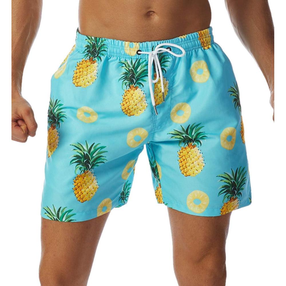 imageSILKWORLD Mens Swim Trunks Quick Dry Shorts with PocketsDpineappleBlue