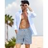 imageSILKWORLD Mens Swimming Trunks 5 Inch Inseam Swim Shorts Summer Bathing Suit Swimwear Beachwear with PocketsBlue Striped