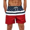 imageSILKWORLD Mens Swimming Trunks 5 Inch Inseam Swim Shorts Summer Bathing Suit Swimwear Beachwear with PocketsRed American Flag
