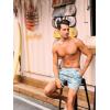 imageSILKWORLD Quick Dry Mens Swim Trunks with Compression Liner 7quot Mens Bathing Suits with Zip PocketsA7floralight Blue